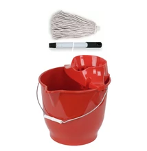 12 L-es kör alakú vödör,szita,110cm nyél,125gr mop