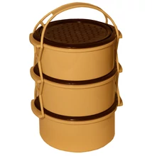 3 részes ételhordó, bézs, 3x1,5 L