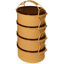 4 részes ételhordó, bézs, 4x1,5 L - Bézs