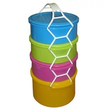 4 részes ételhordó színes (3x1,5L+1x 2L)