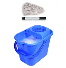 12 L-es szögletes vödör,szita,110cm nyél,125gr mop