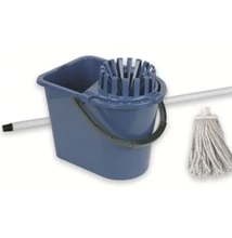 12 L-es félovál vödör,szita,110cm nyél,125gr mop