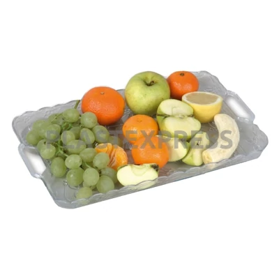 Füles szögletes gyümölcsmintás tálca - Füst