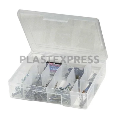 14 rekeszes csavarbox 19x15x4,7 cm - Natur