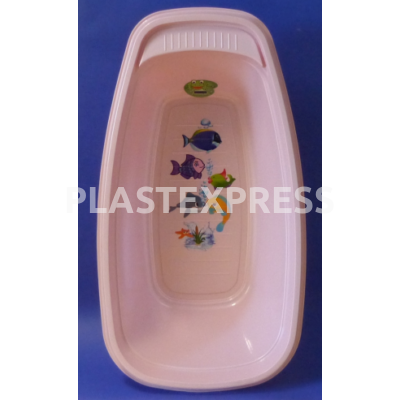 Gyermek fürdőkád matricával, hőmérővel - Pink