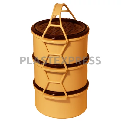 3 részes ételhordó, bézs, 3x1 L - Bézs